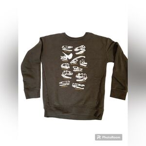 Boys Jumping Beans Softest Fleece Gray Dinosaur Fossil Sweatshirt Sz 10